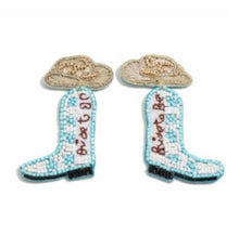Load image into Gallery viewer, “Bride to Be” Cowgirl boot earrings
