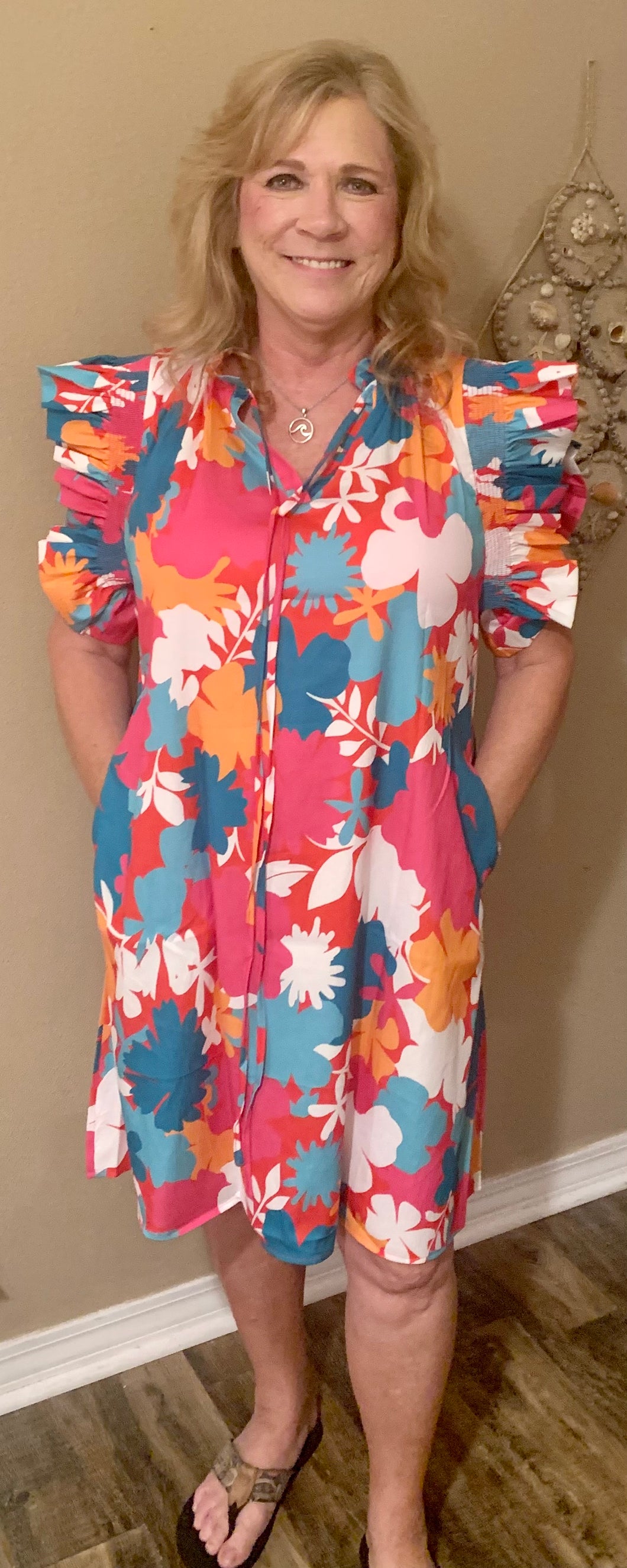 Floral Flutter Sleeve dress
