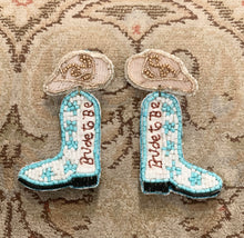 Load image into Gallery viewer, “Bride to Be” Cowgirl boot earrings
