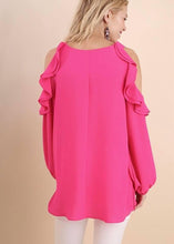 Load image into Gallery viewer, Fuchsia Ruffled Top
