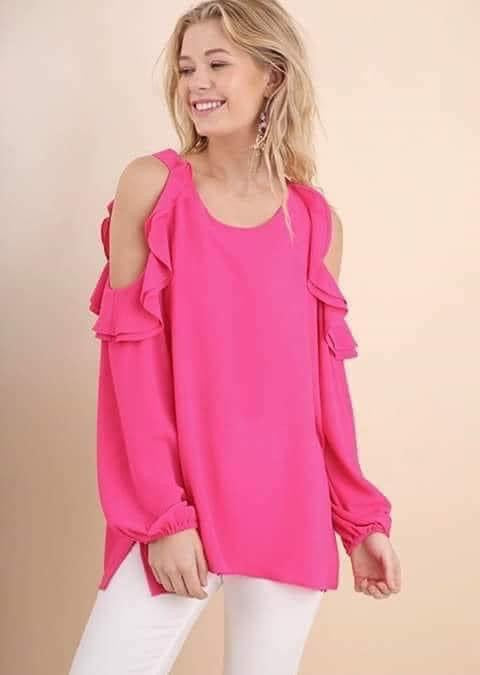 Fuchsia Ruffled Top